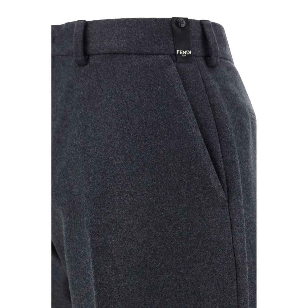 Fendi Beige Cashmere Pants for Timeless Elegance