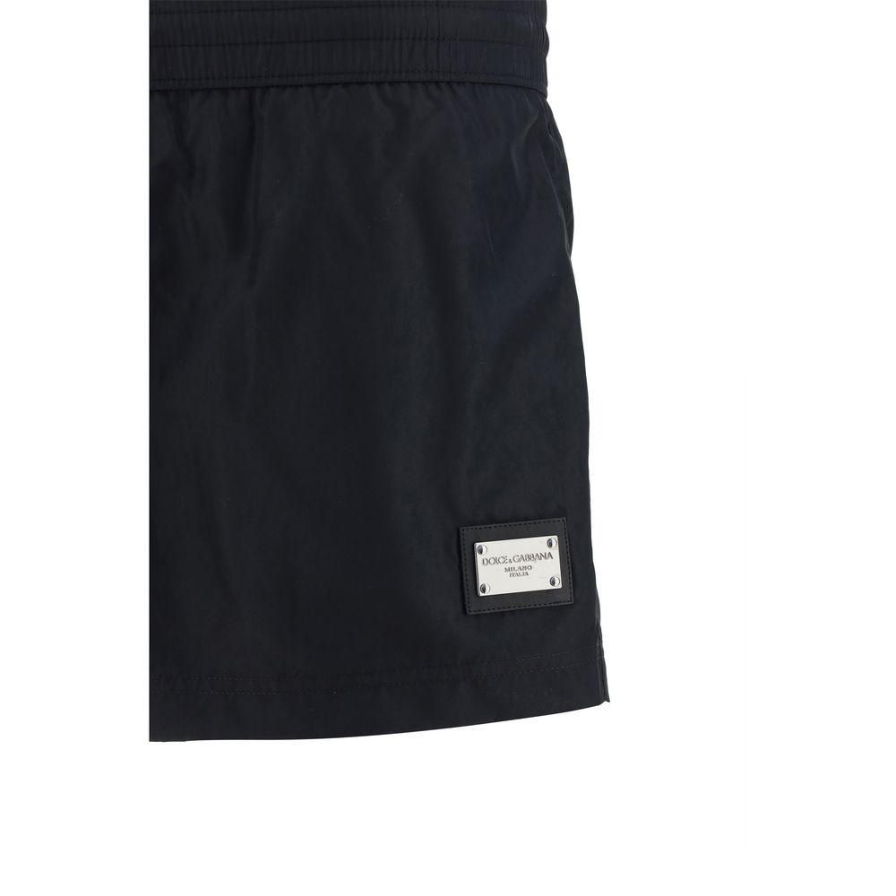 Dolce & Gabbana Black Lycra Swimsuit with Iconic Monochrome Design