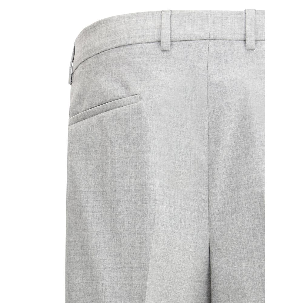 Brunello Cucinelli Grey Virgin Wool Pants for Timeless Elegance