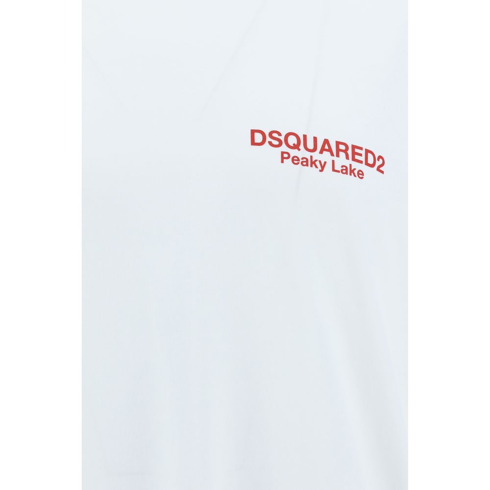 Dsquared² White Cotton T-Shirt with Iconic Monogram Detailing