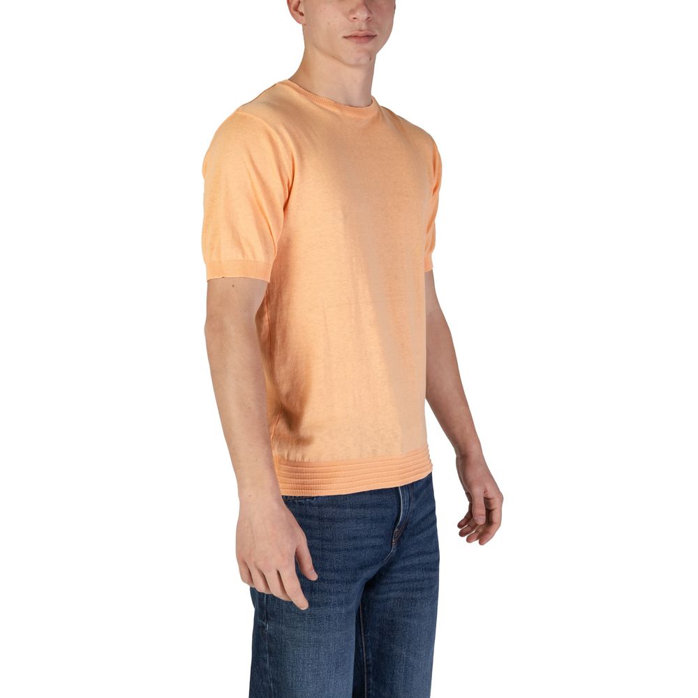 Hamaki-Ho Orange Cotton T-Shirt for Effortless Elegance