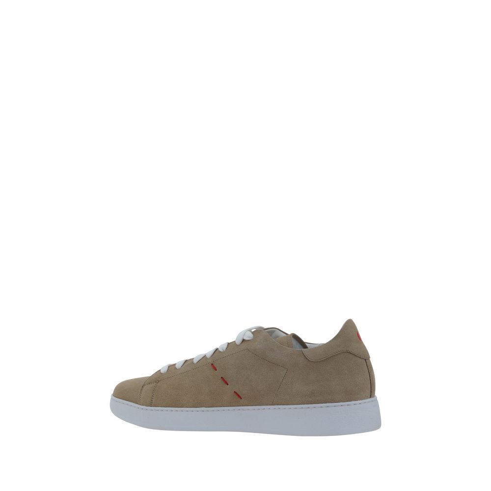 Kiton White Premium Leather Sneakers Crafted from Premium Leather Elegance
