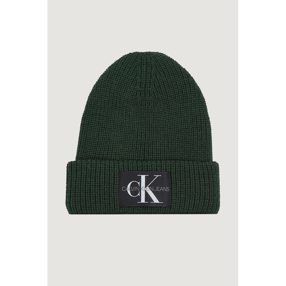Calvin Klein Jeans Green Cotton Beanie for Luxe Style