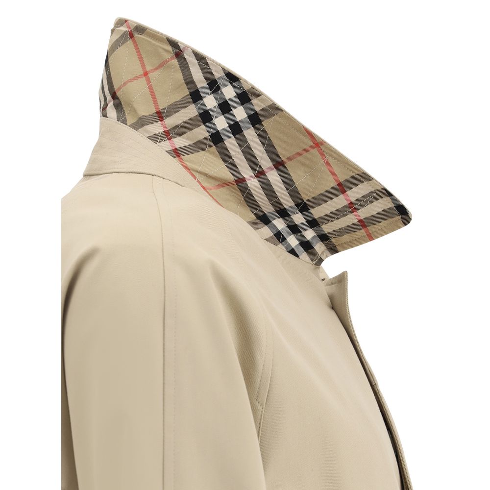 Burberry Beige Cotton Breasted Coat – Timeless Elegance Redefined