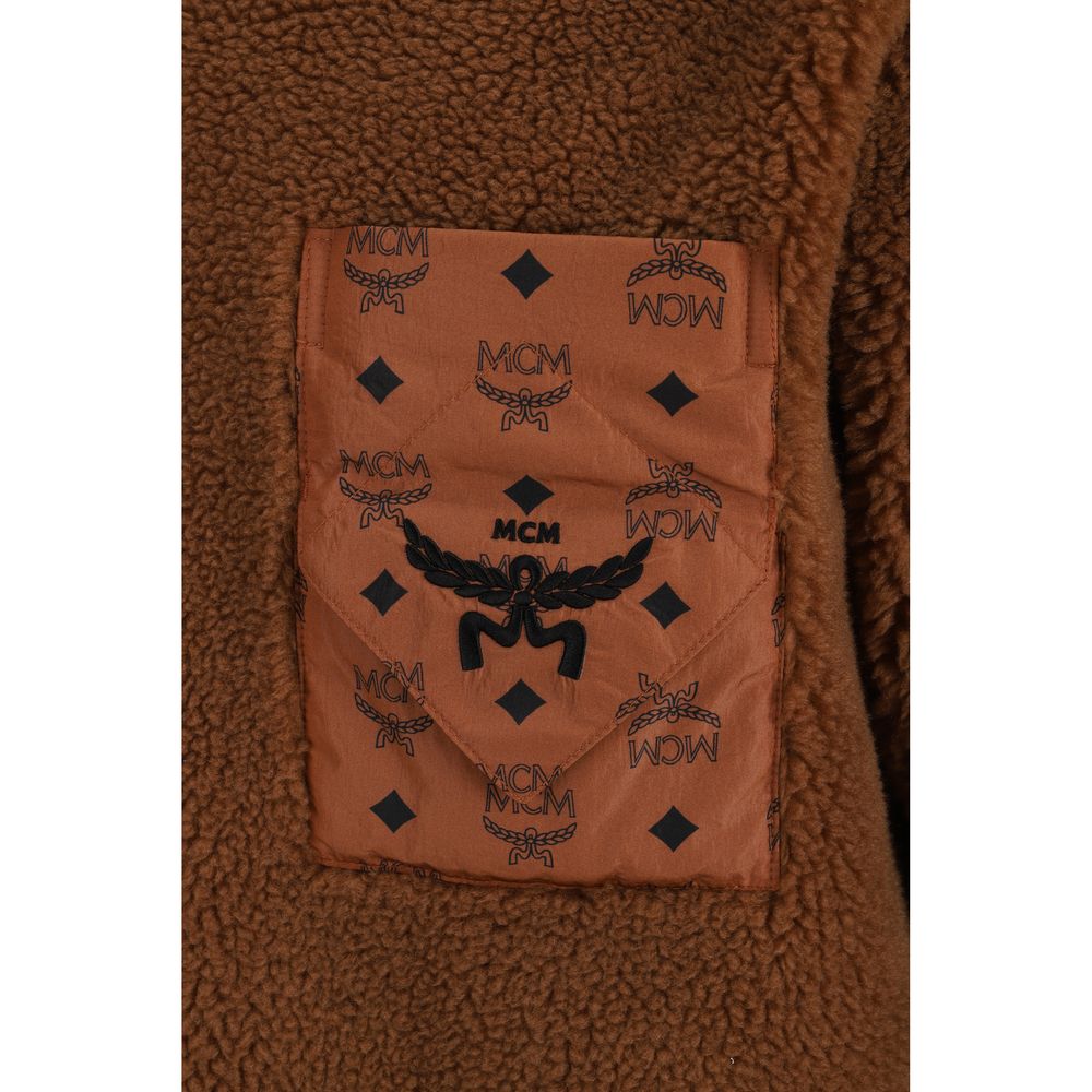 MCM Black Shearling Sweatshirt with Iconic Monochrome Design