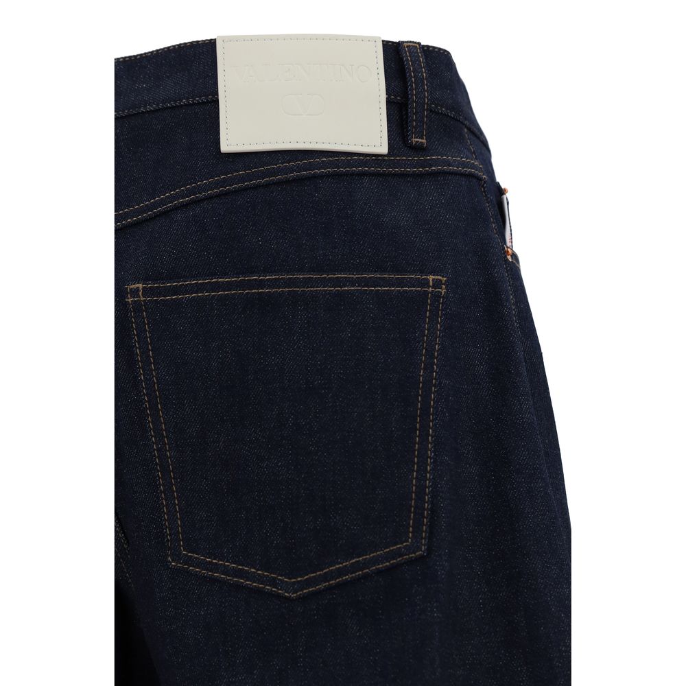 Valentino Blue Cotton Jeans: Timeless Elegance for Effortless Style
