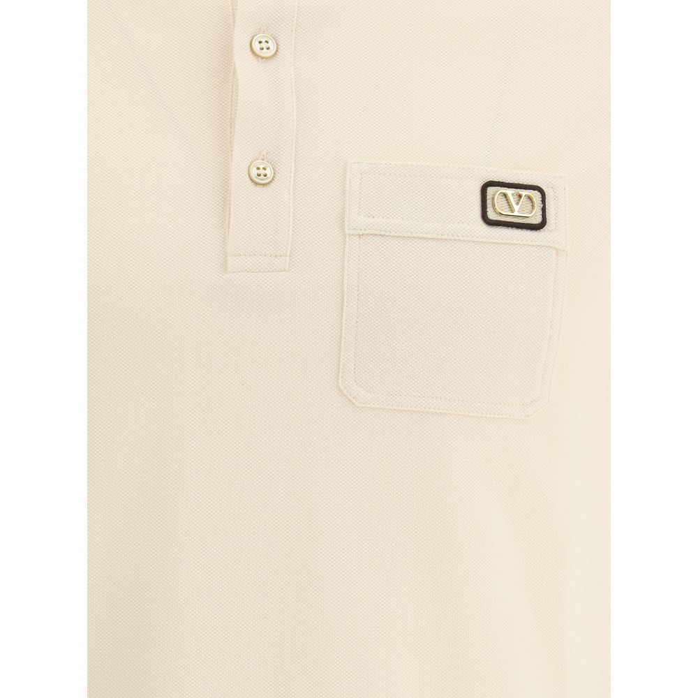 Valentino Navy Premium Cotton Polo Shirt with Iconic Detailing