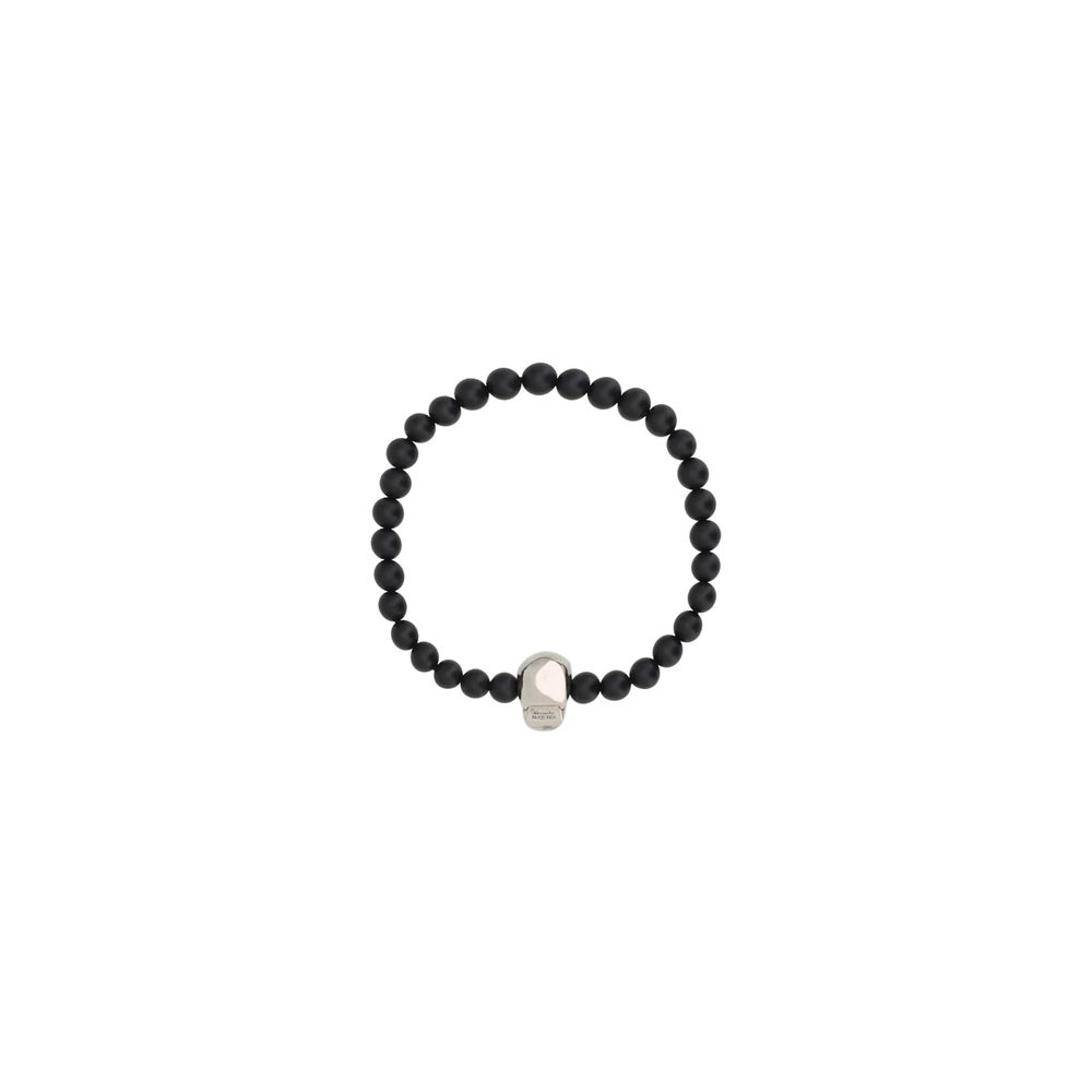 Alexander McQueen Silver Metal Skull Bracelet for Contemporary Elegance