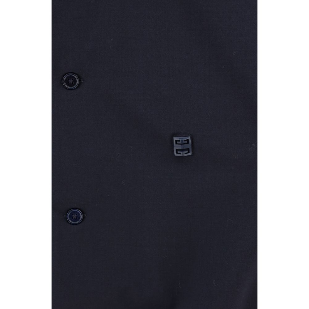 Givenchy White Wool Shirt with Cuban Collar