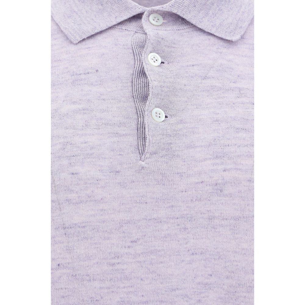 Brunello Cucinelli Beige Linen Polo Shirt for Effortless Elegance
