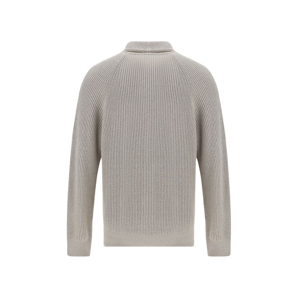 Brunello Cucinelli Grey Luxurious Cotton Cardigan