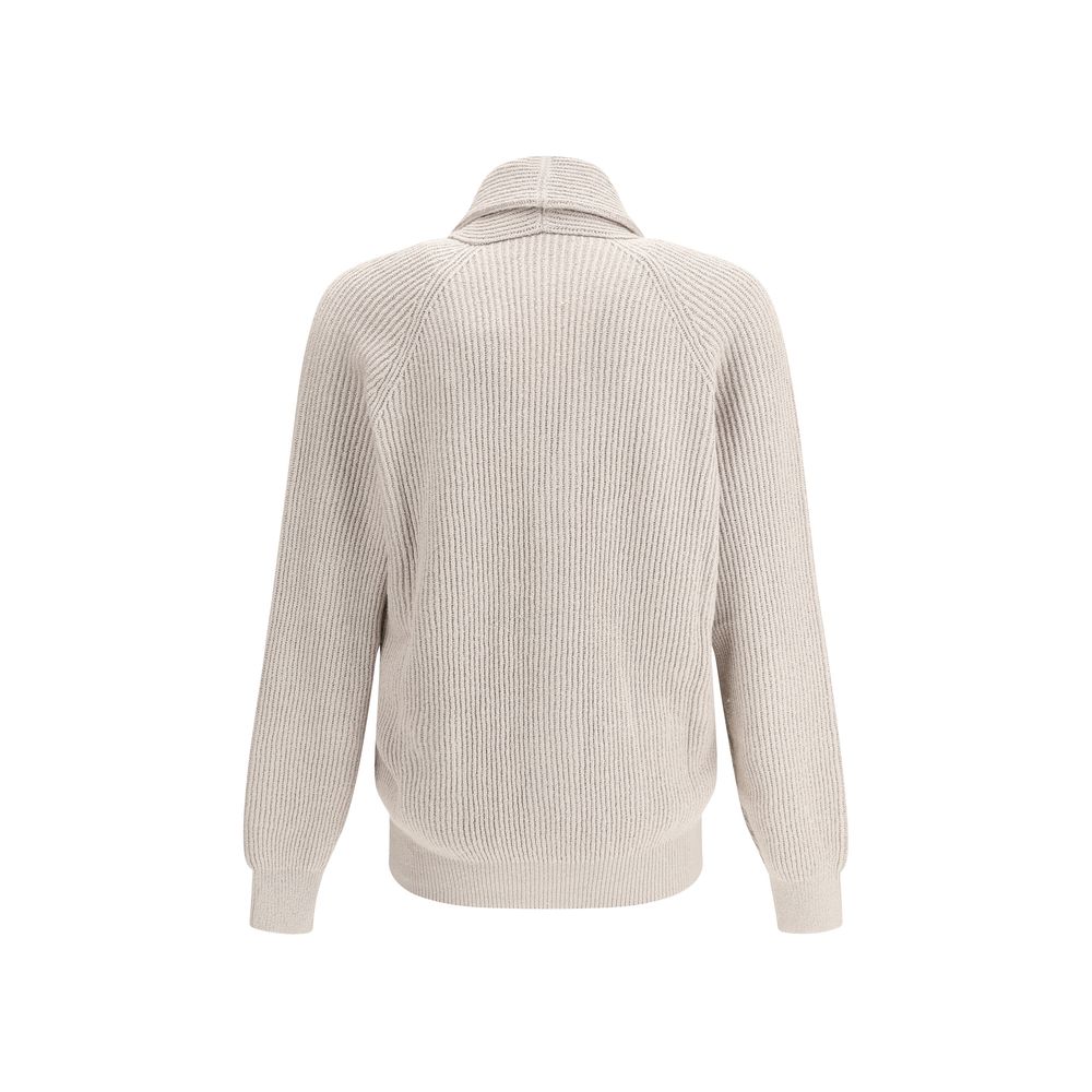 Brunello Cucinelli Grey Luxurious Cotton Cardigan