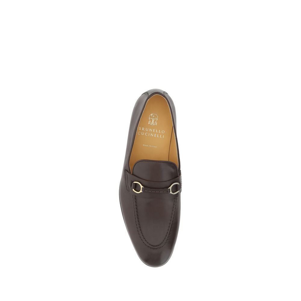 Brunello Cucinelli Brown Luxurious Leather Loafers