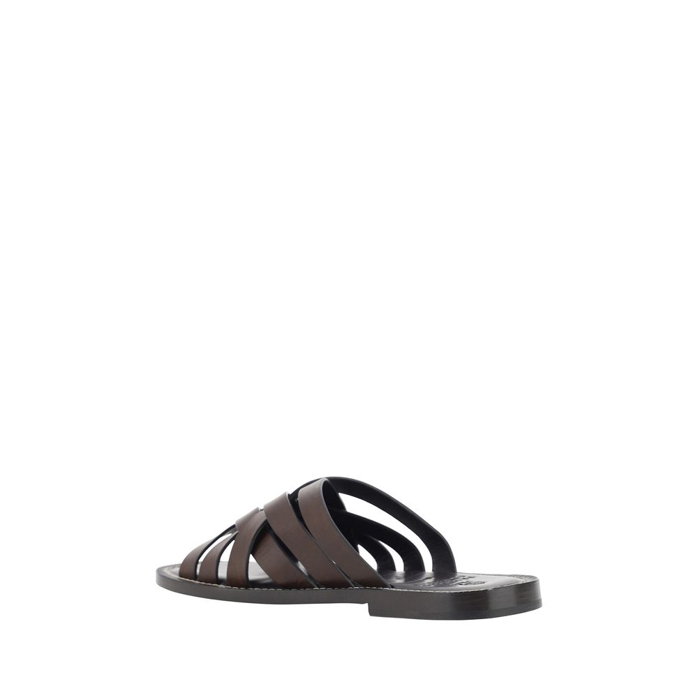 Brunello Cucinelli Beige Calfskin Sandals in Exquisite Quality