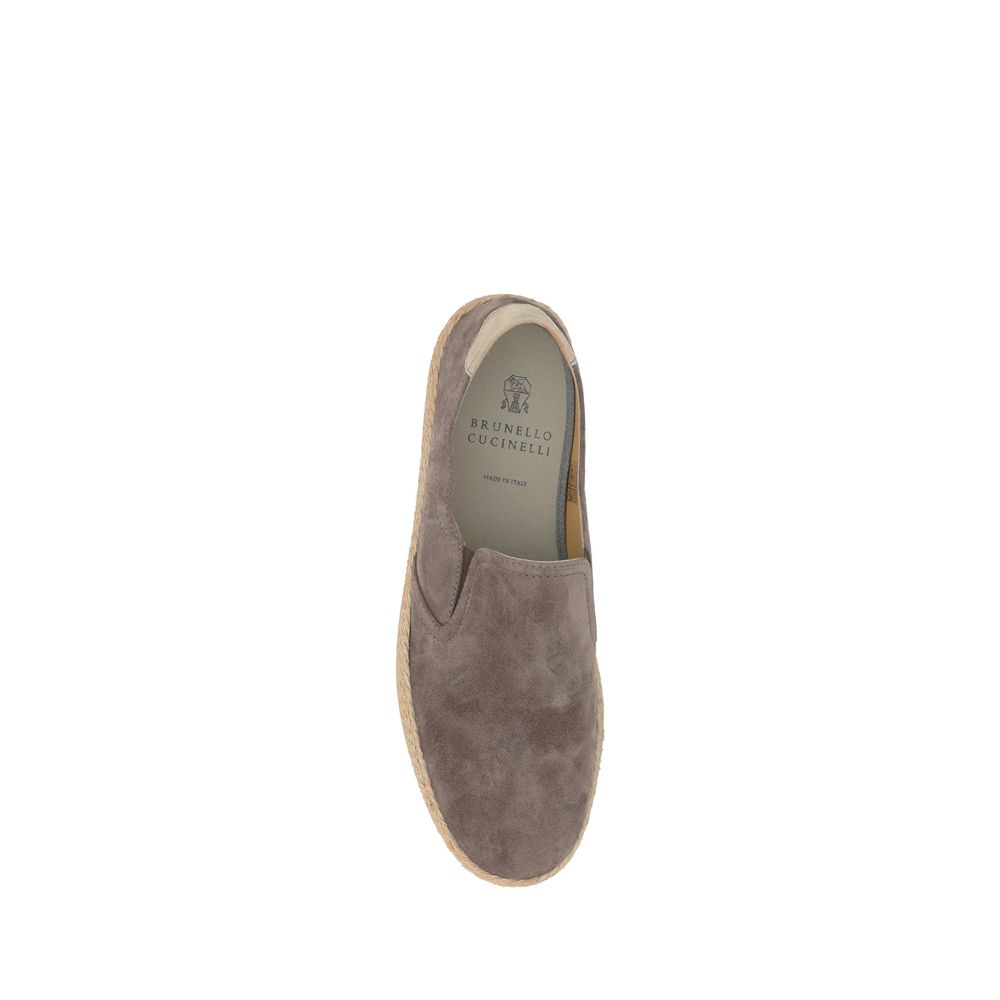 Brunello Cucinelli Beige Premium Suede Espadrilles