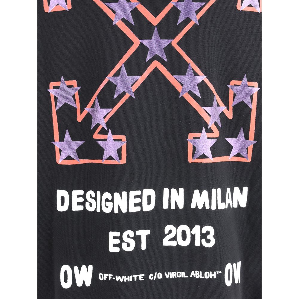 Off-White Black Cotton Star Arrow Skate Hoodie