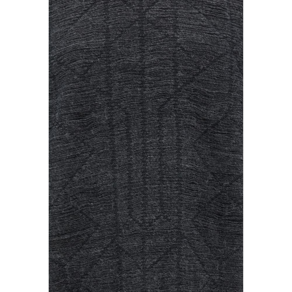 MM6 Black Wool Sweater with Geometric Design