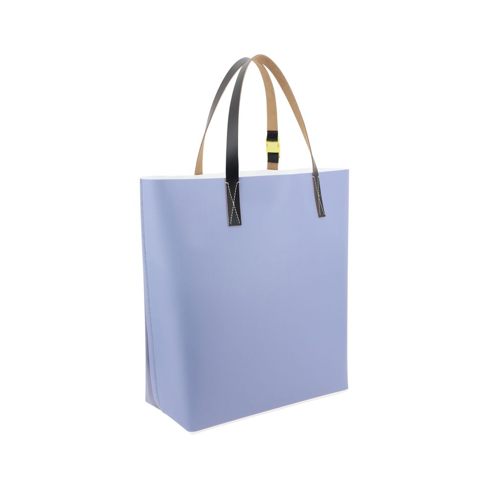 Marni Beige Canvas Shoulder Bag with Iconic Monogram Design