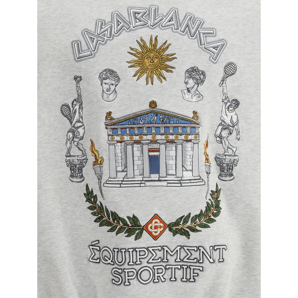 Casablanca Grey Luxe Cotton Sweatshirt with Textured Panels