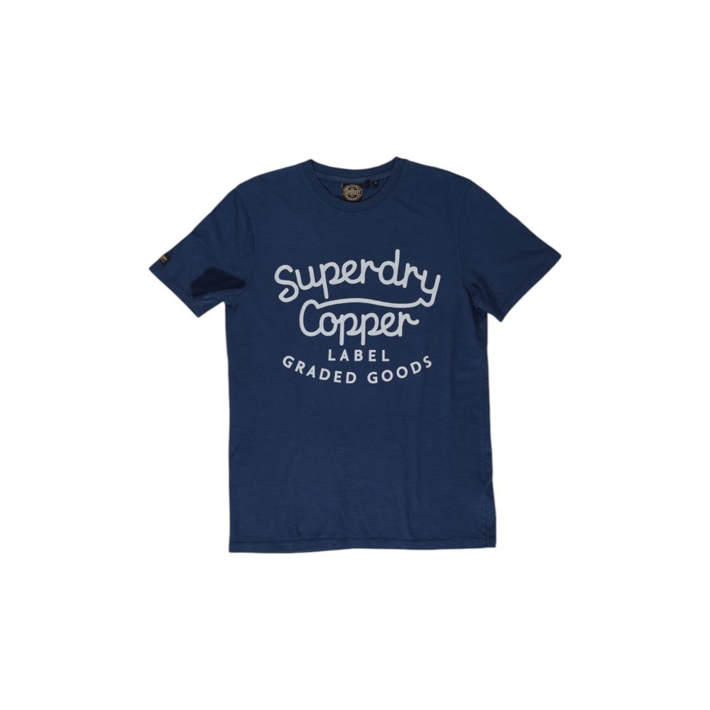 Superdry Blue Cotton T-Shirt for Effortless Elegance