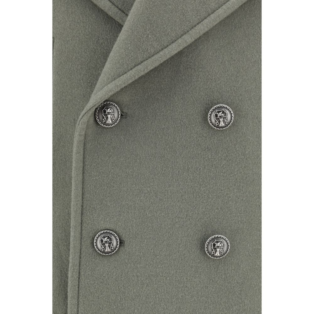 Brunello Cucinelli Grey Wool Coat in Exquisite Wool Excellence