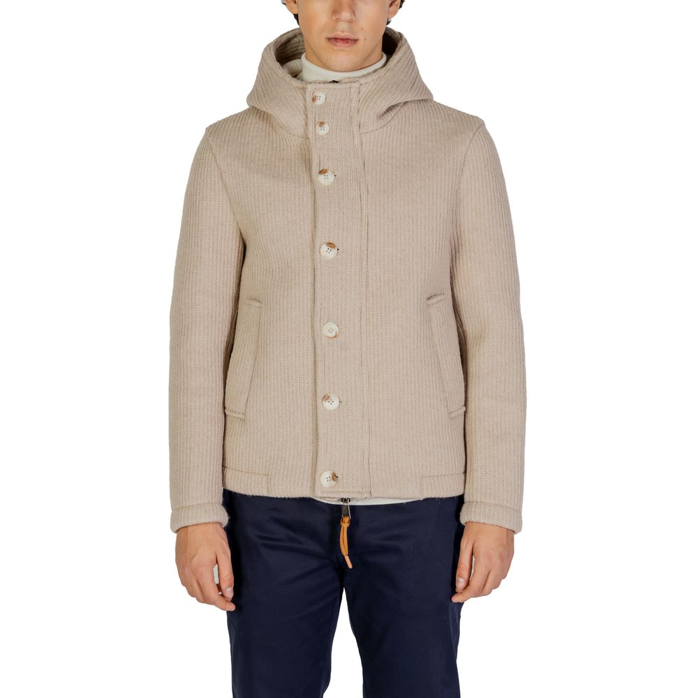 Hydra Clothing Beige Wool Blend Jacket for Sophisticated Style