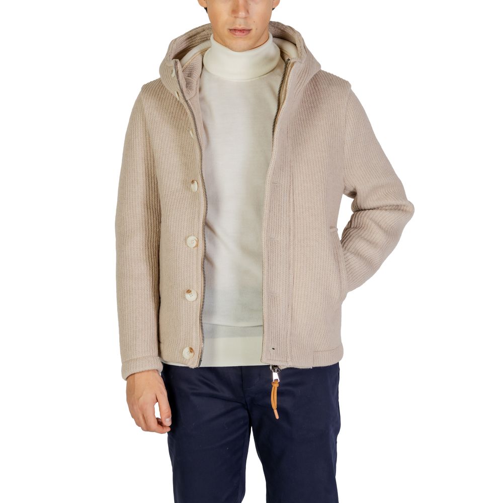 Hydra Clothing Beige Wool Blend Jacket for Sophisticated Style