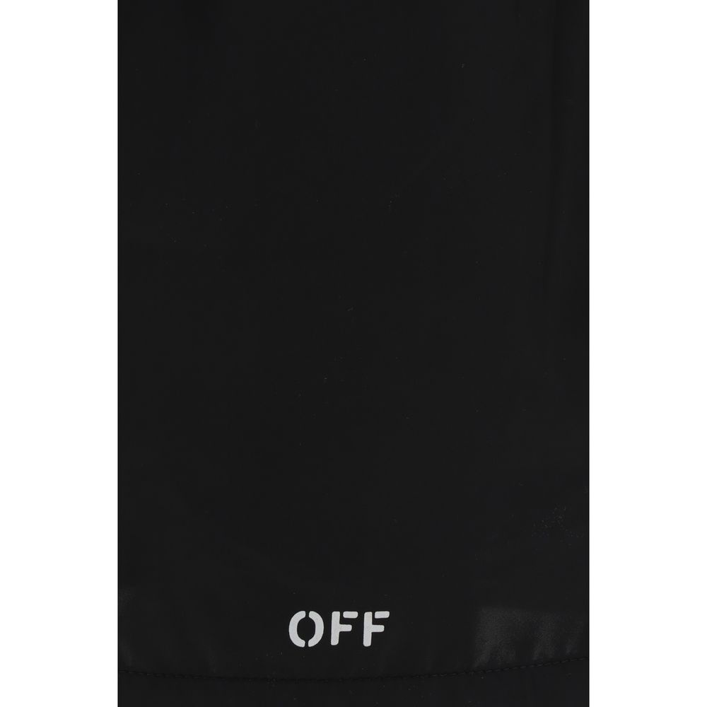 Off-White Blue Cotton Swimshorts for Elevated Summer Style