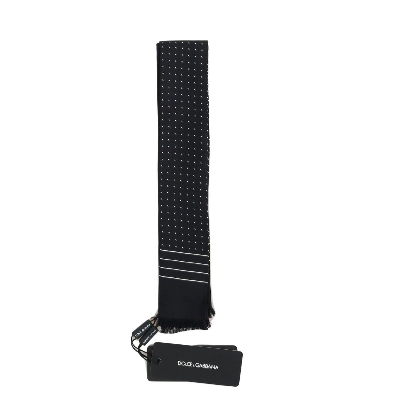 Dolce & Gabbana Dark Blue Silk Tie Scarf Wrap