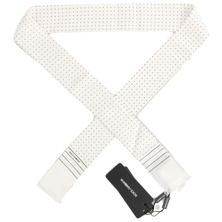 Dolce & Gabbana Black Silk Polka Dot Scarf Wrap