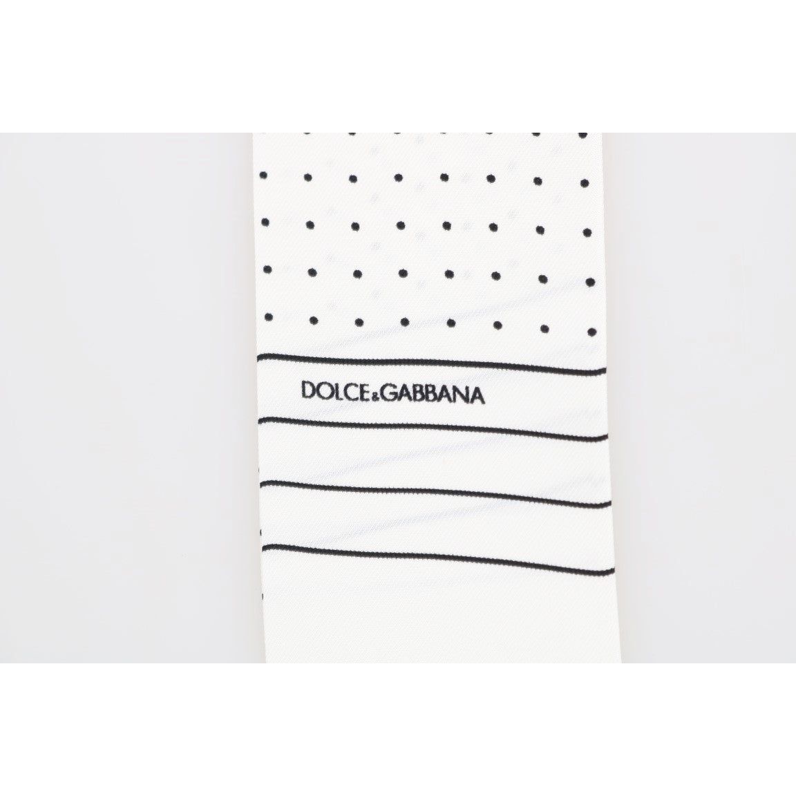 Dolce & Gabbana Black Silk Polka Dot Scarf Wrap