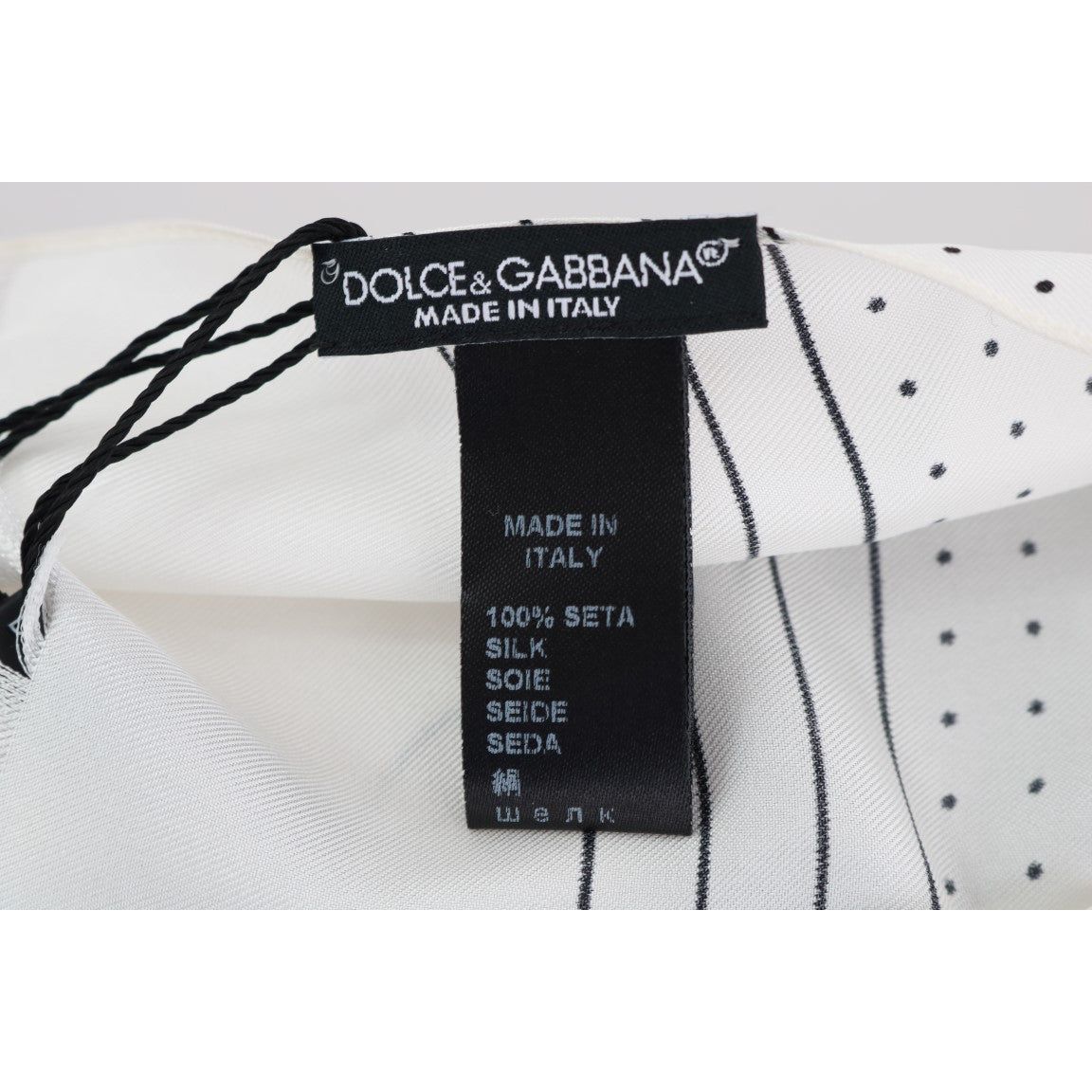 Dolce & Gabbana Black Silk Polka Dot Scarf Wrap