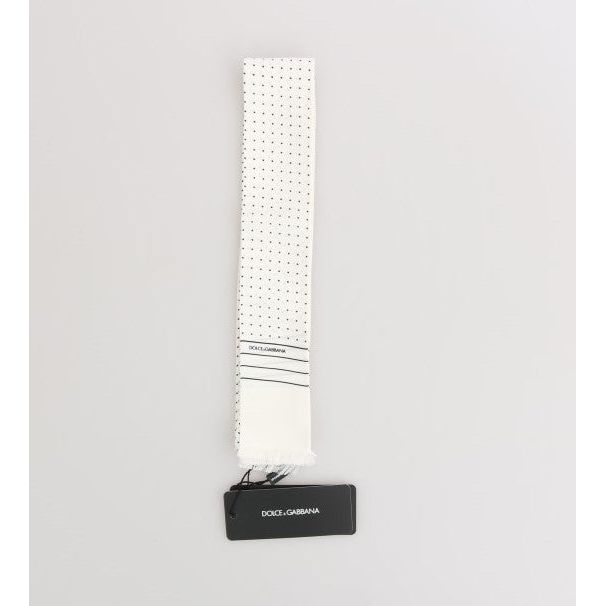 Dolce & Gabbana Black Silk Polka Dot Scarf Wrap