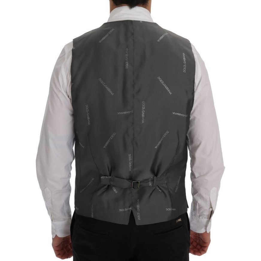 Dolce & Gabbana Sleek Gray Cotton-Rayon Waistcoat Vest