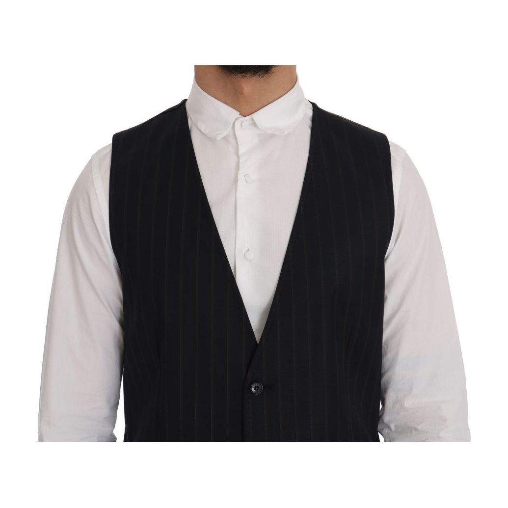 Dolce & Gabbana Blue Wool Blend Vest Waistcoat