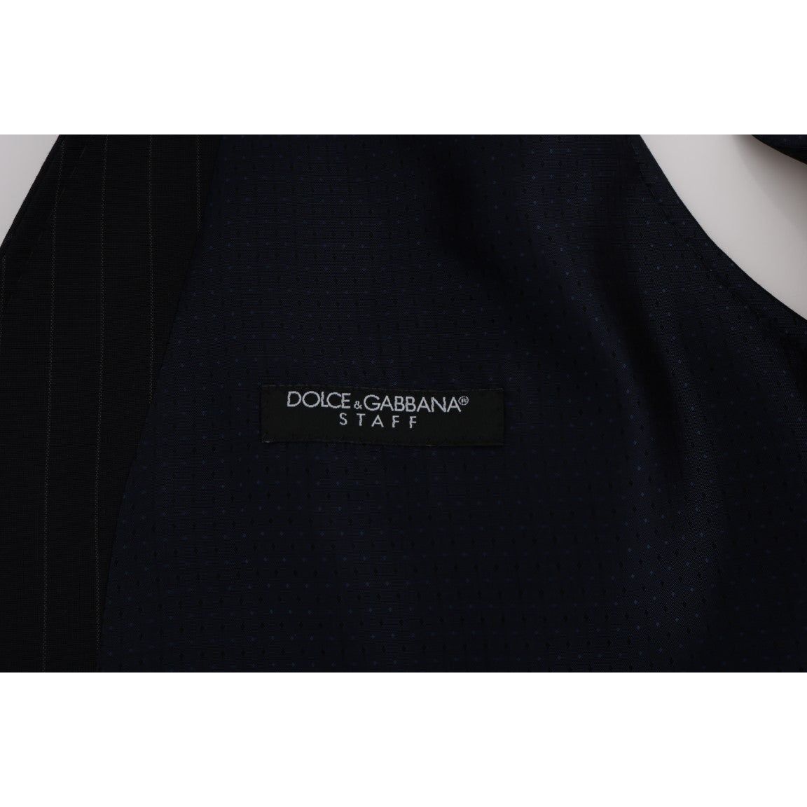Dolce & Gabbana Blue Wool Striped Waistcoat Vest