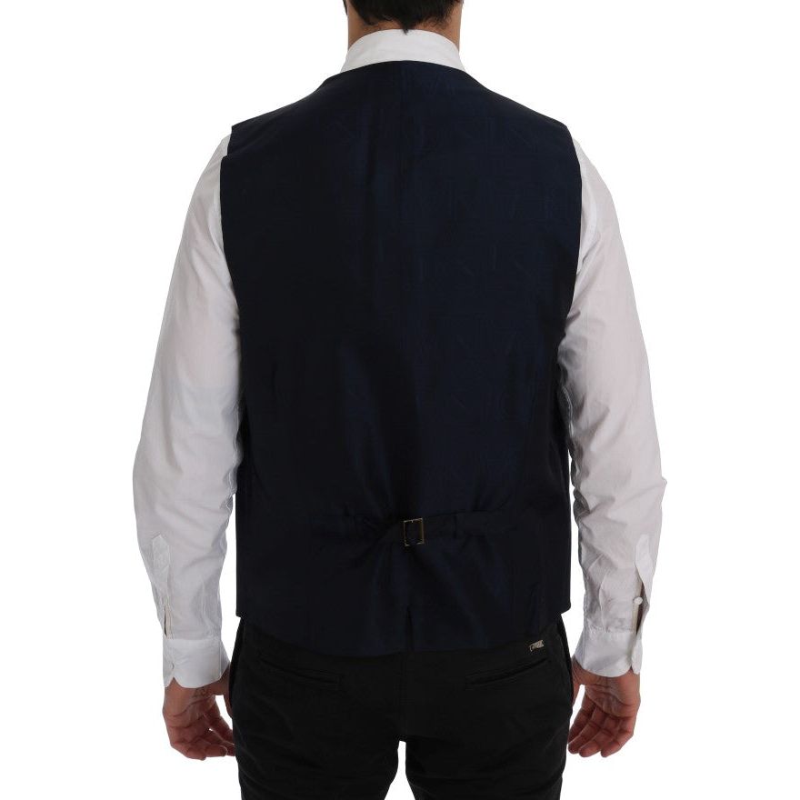 Dolce & Gabbana Grey Wool Blend Waistcoat Vest