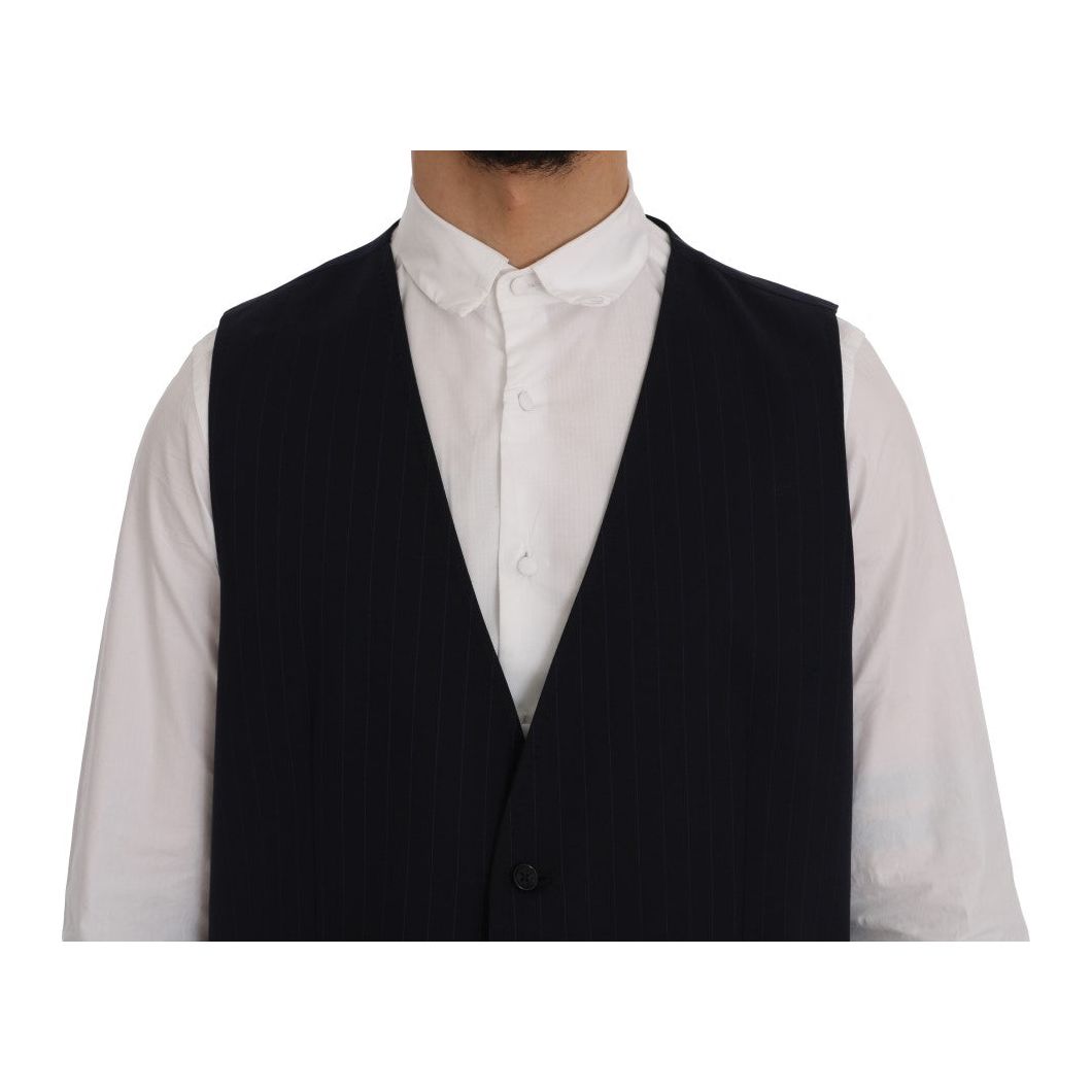 Dolce & Gabbana Grey Wool Blend Waistcoat Vest