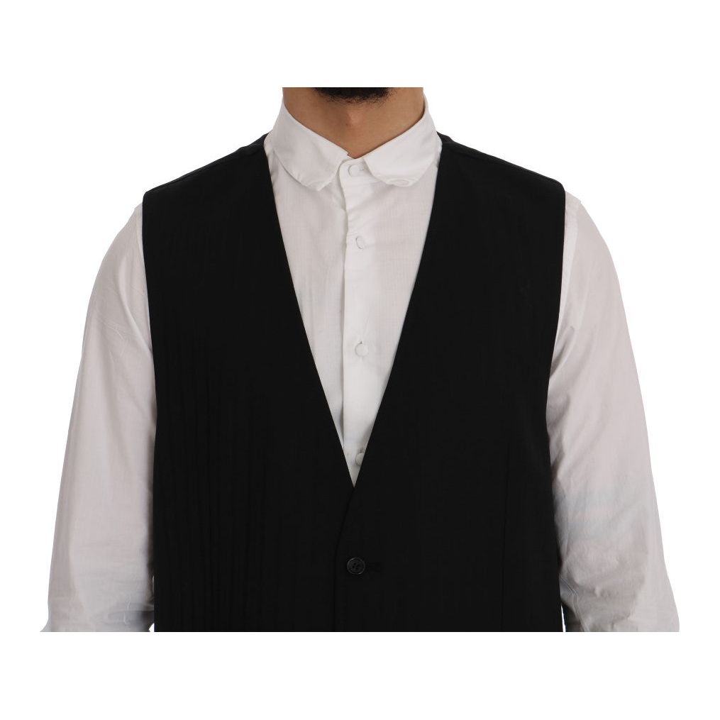 Dolce & Gabbana Grey Wool Blend Waistcoat Vest
