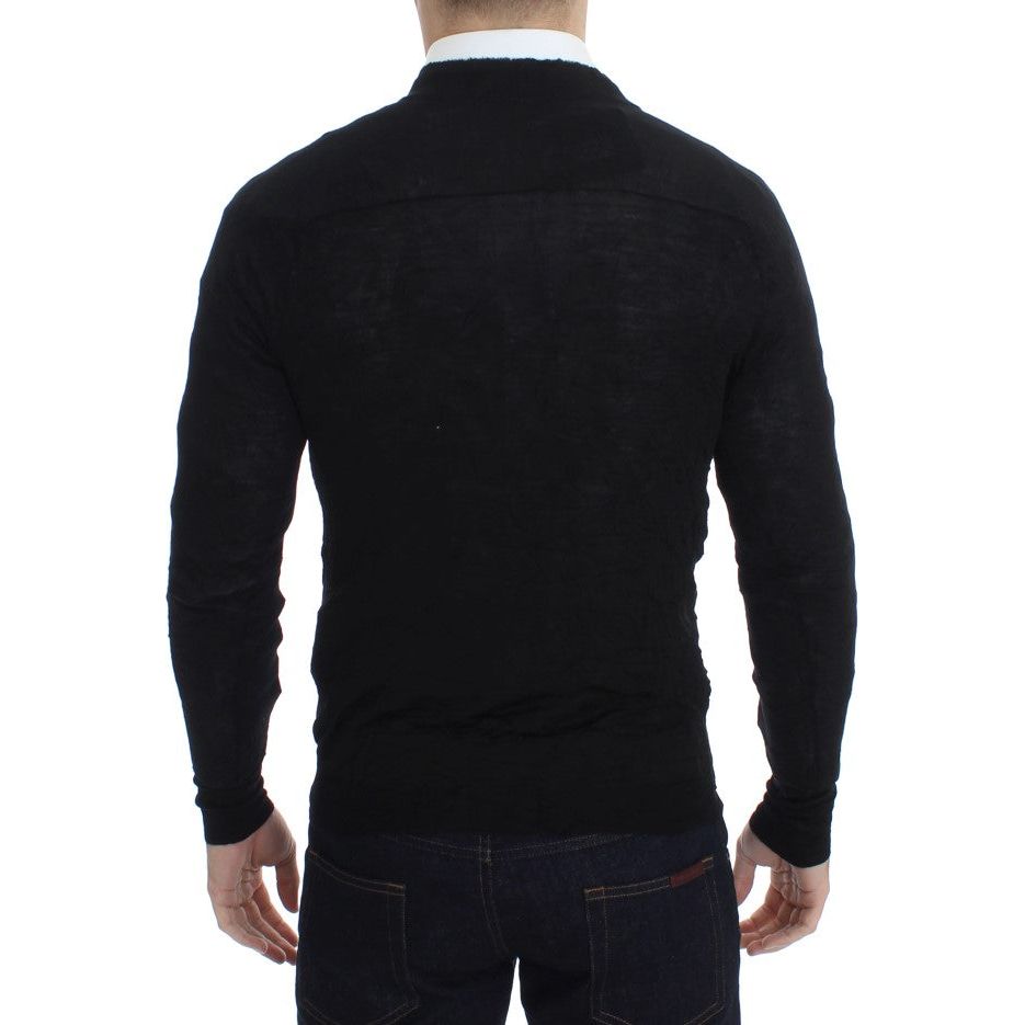 Costume National Black Merino Wool Cardigan
