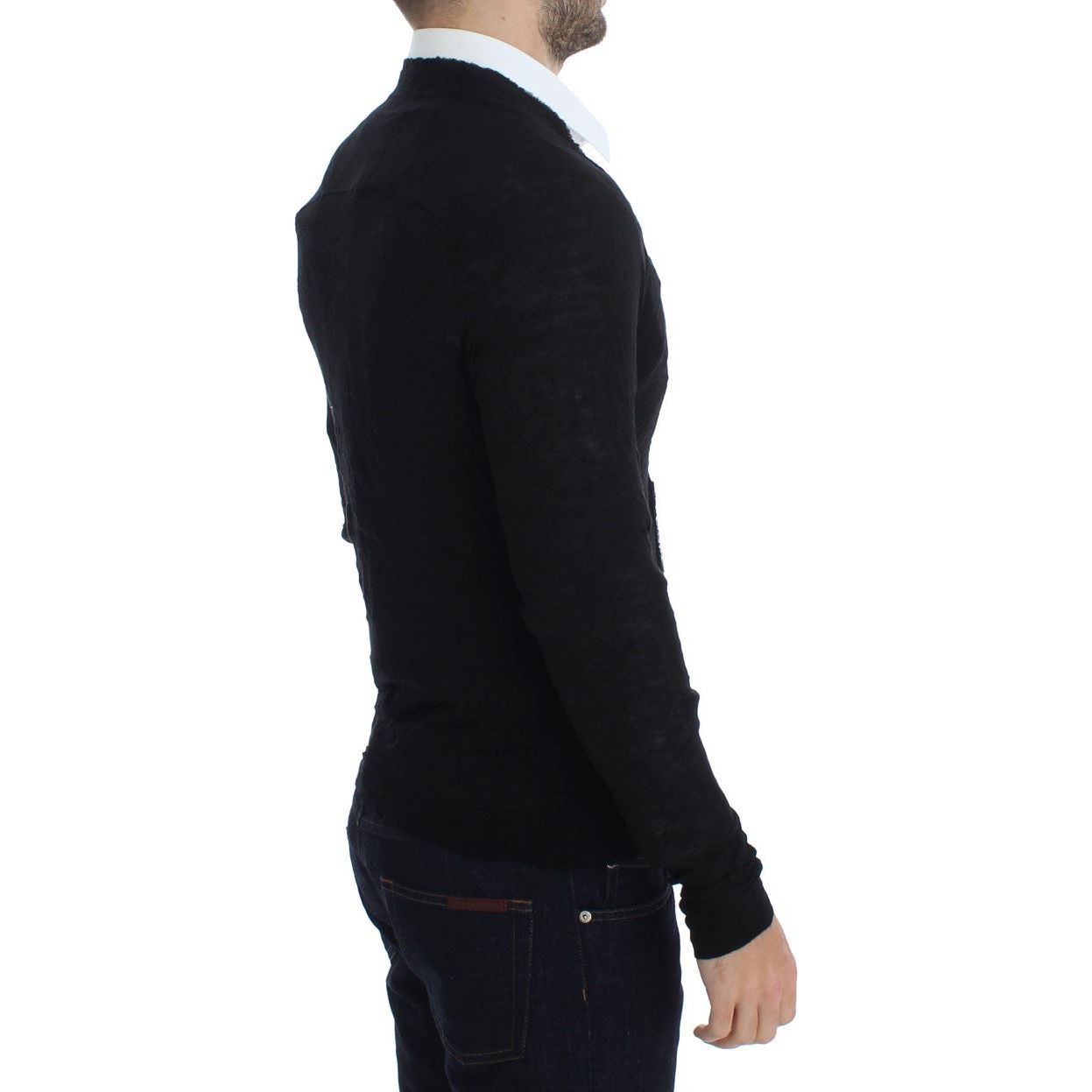Costume National Black Merino Wool Cardigan