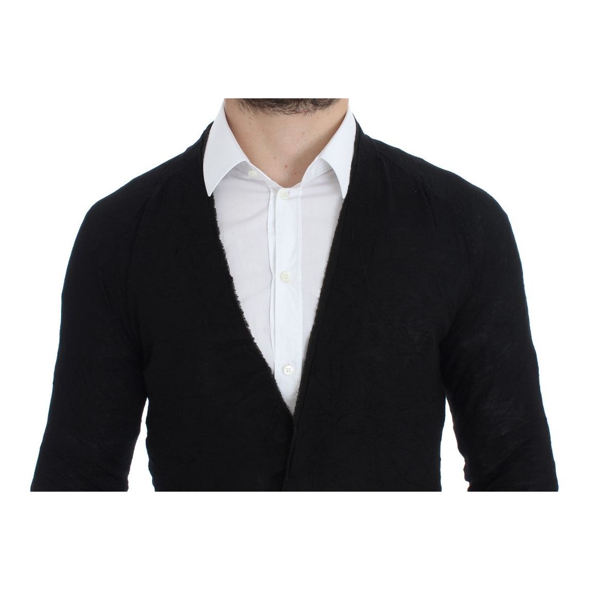 Costume National Black Merino Wool Cardigan