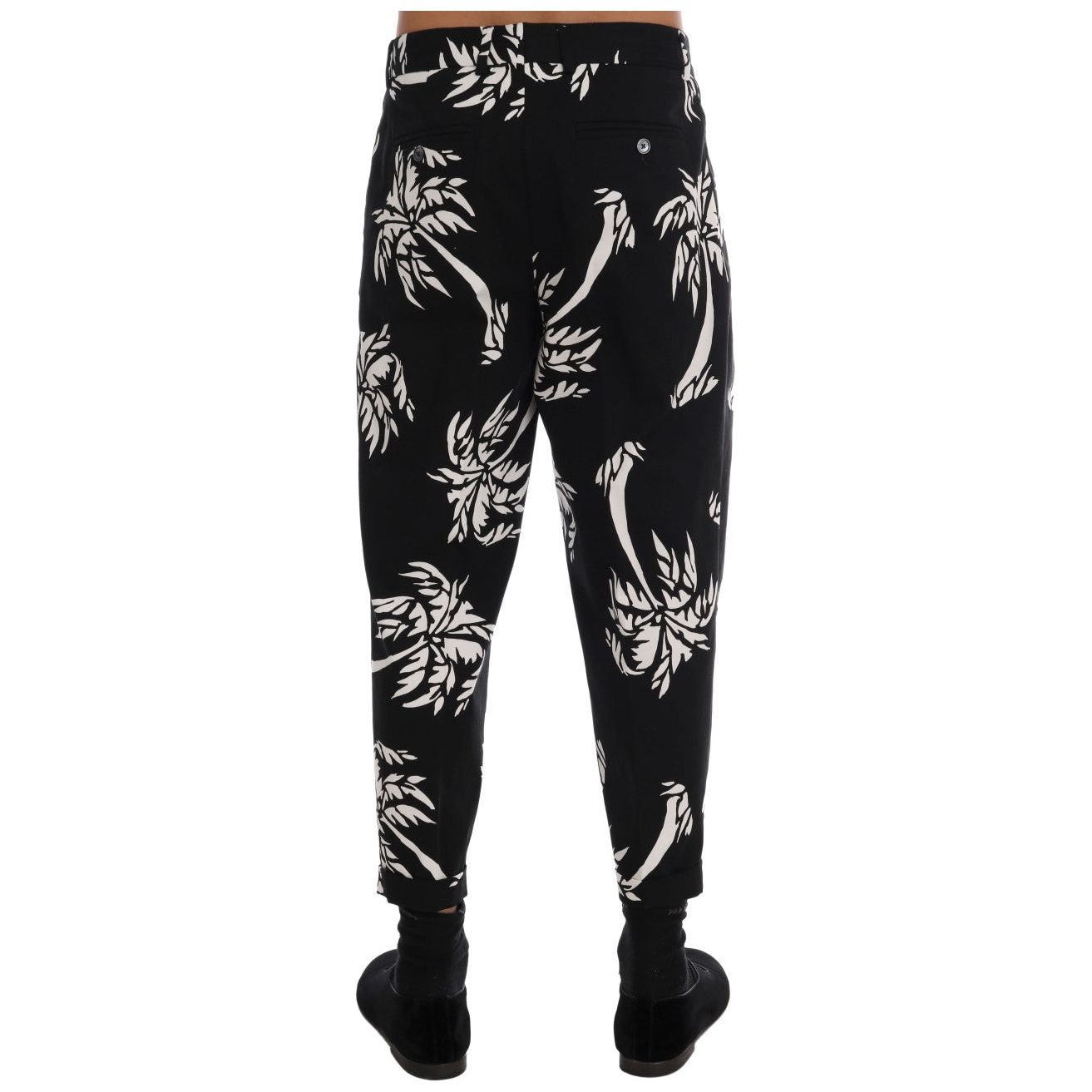 Dolce & Gabbana Black Cotton Ankle Trousers Luxe Style