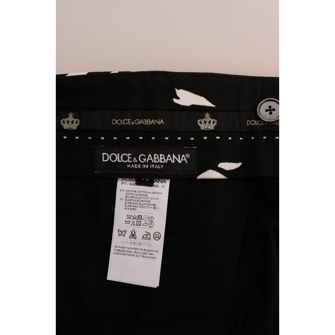 Dolce & Gabbana Black Cotton Ankle Trousers Luxe Style