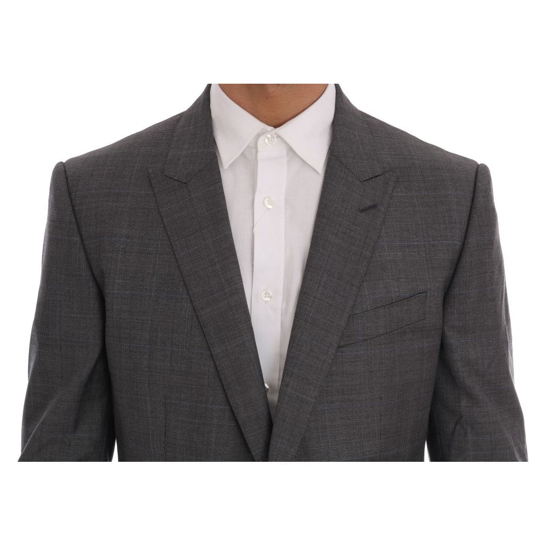 Dolce & Gabbana Sleek Gray Checkered Wool Blazer