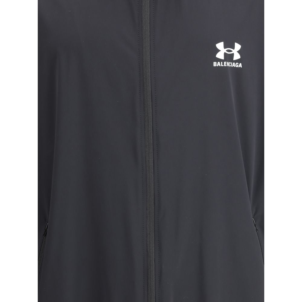 Balenciaga Black Cotton Jacket with Iconic Monogram Design