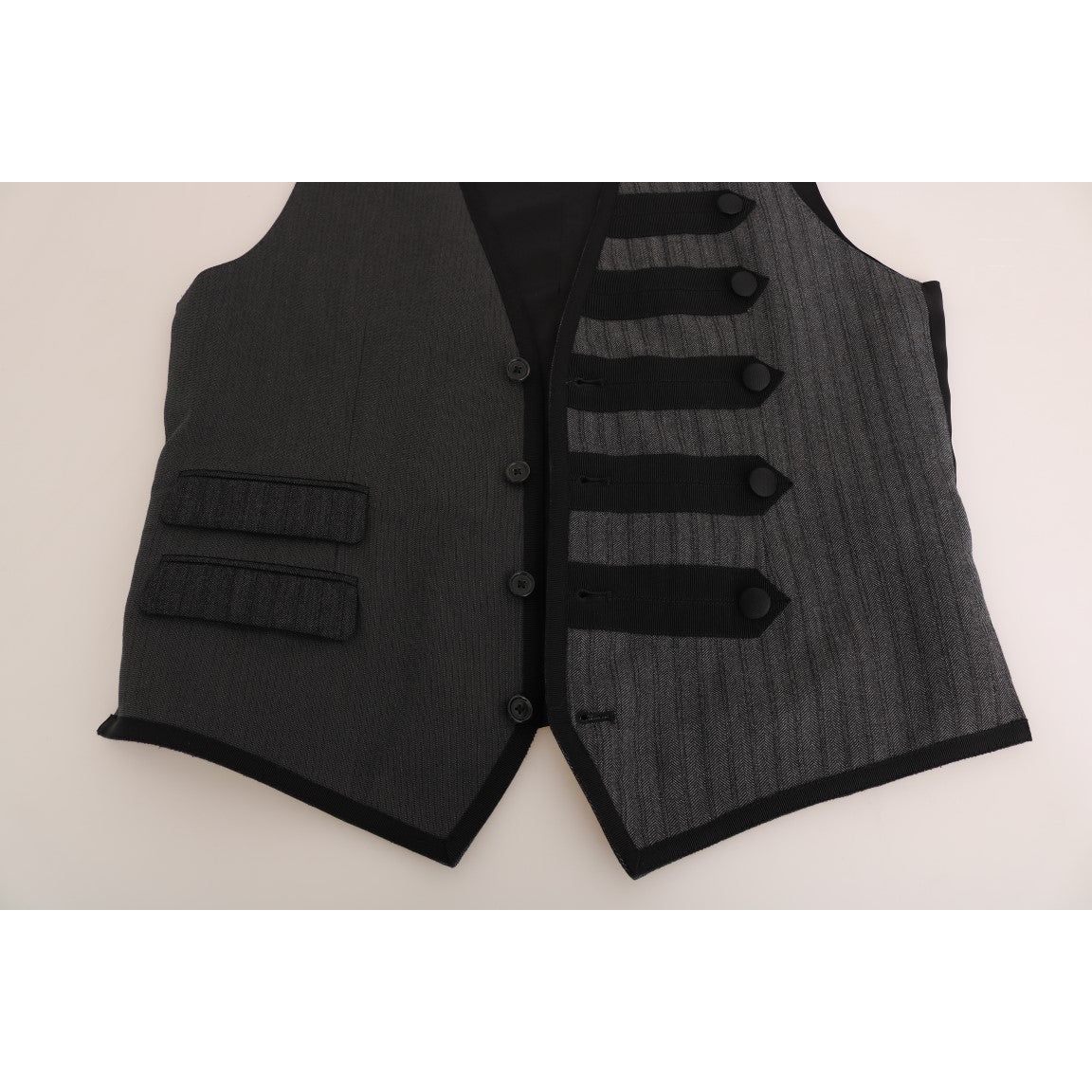 Dolce & Gabbana Gray Wool Formal Vest