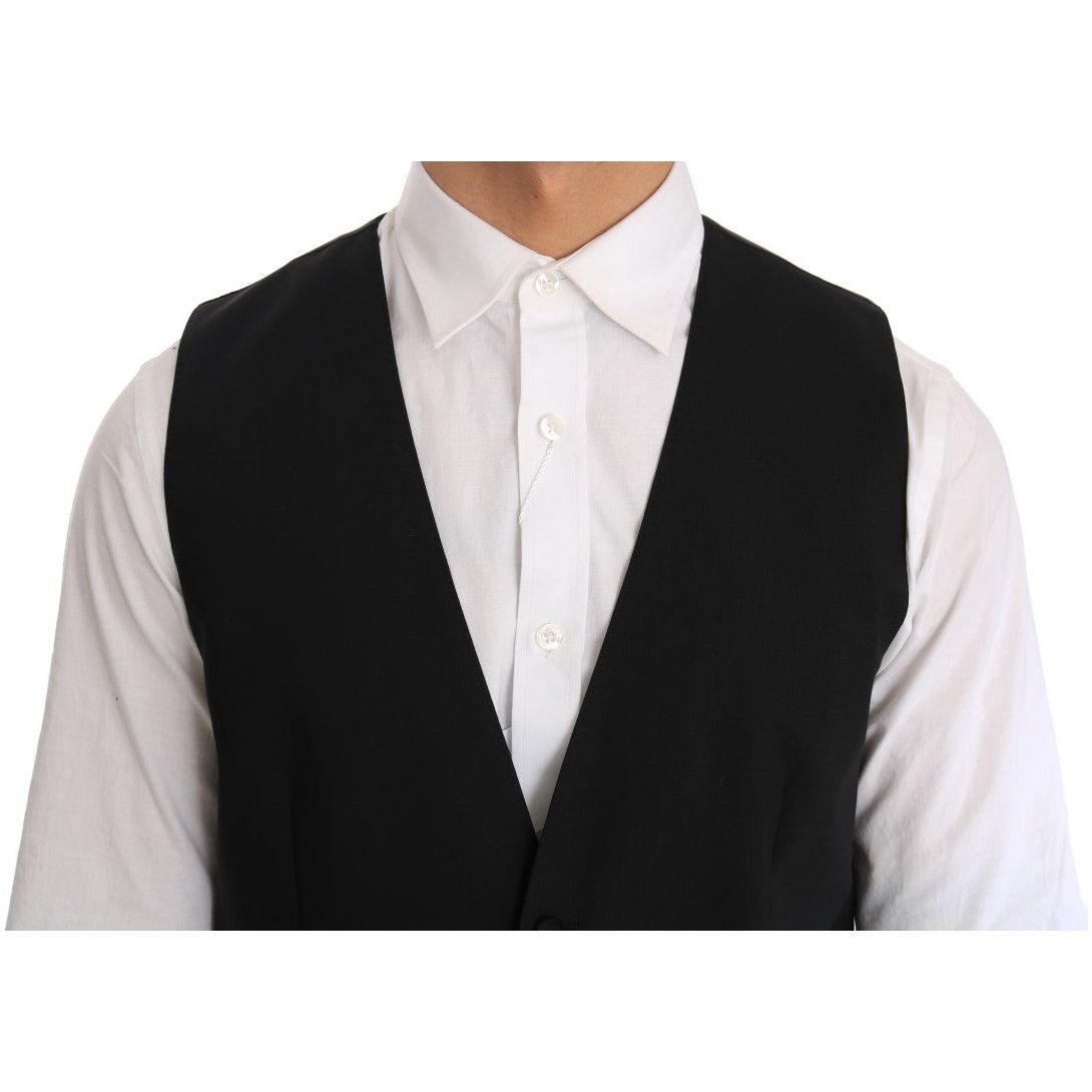 Dolce & Gabbana Black Wool Formal Vest