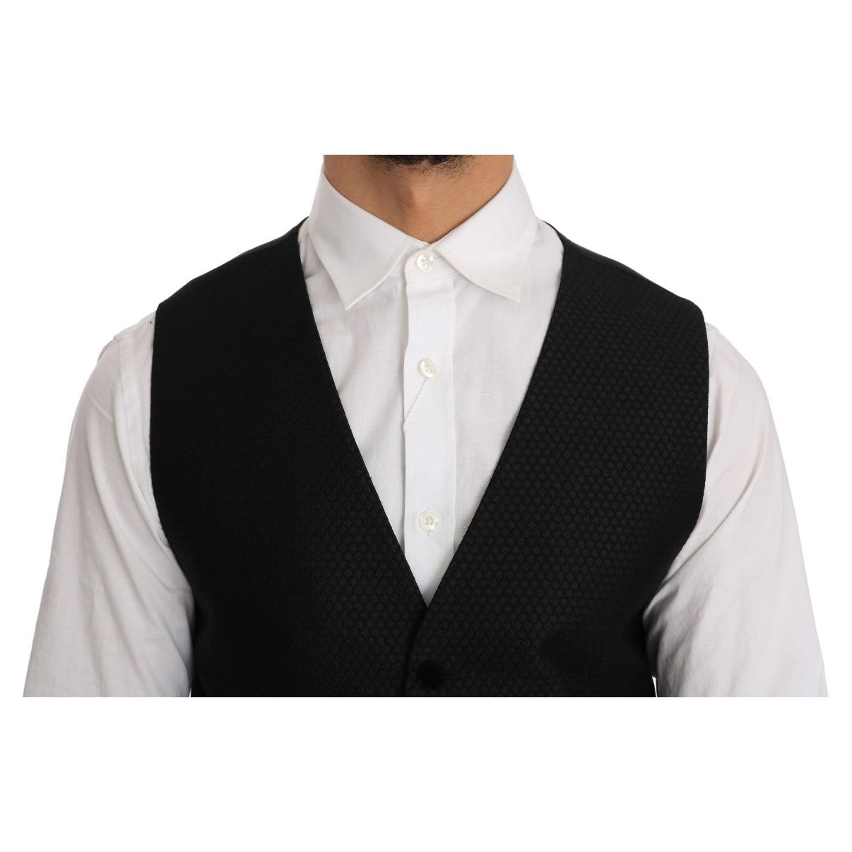 Dolce & Gabbana Black Wool Dress Vest