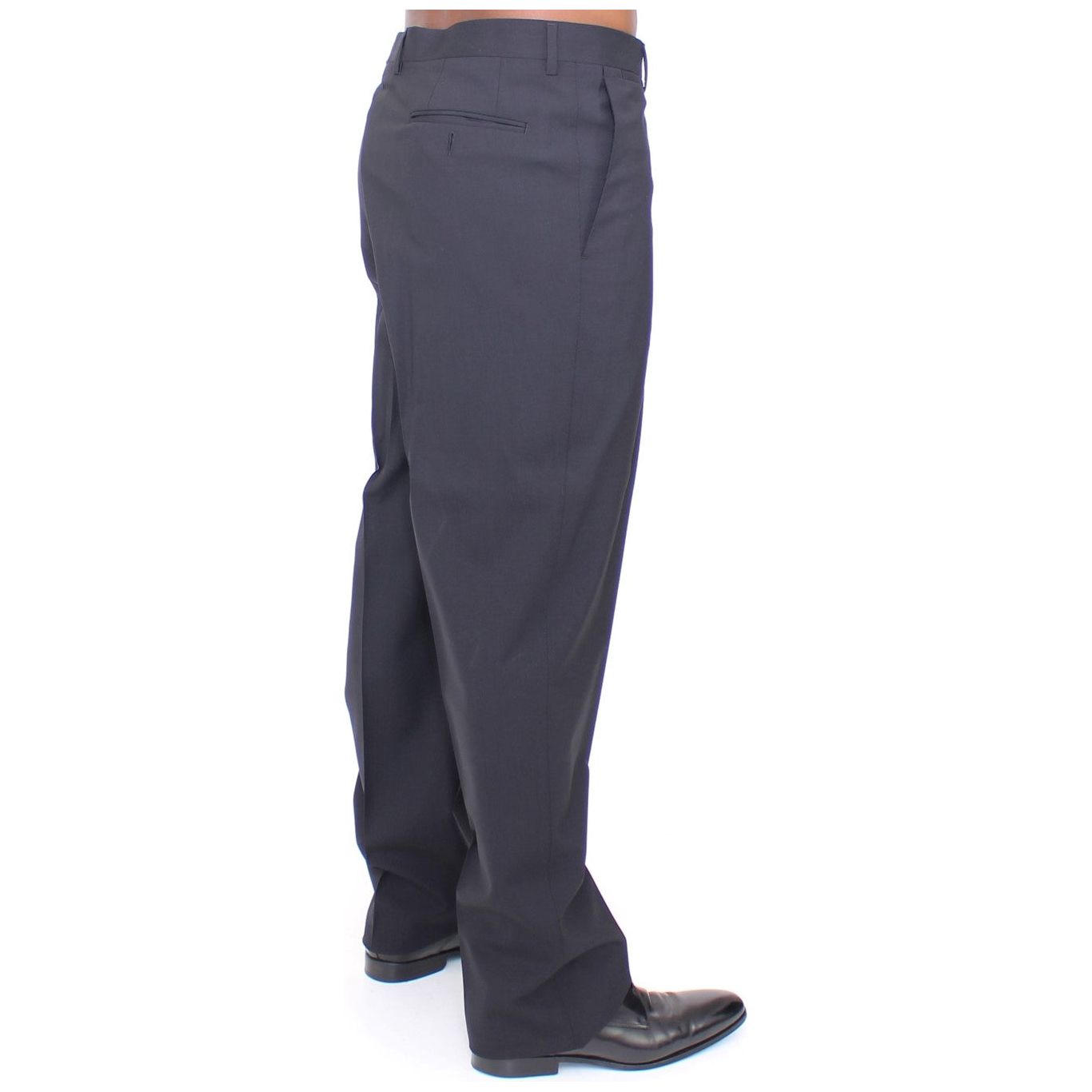 Dolce & Gabbana Black Wool Trousers with Elegant Pleats